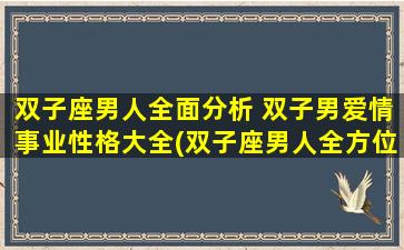 双子座男人全面分析 双子男爱情事业性格大全(双子座男人全方位解析，爱情事业性格大揭秘)